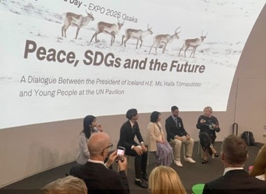 A Dialogue Between the President of Iceland H.E. M.s Halla Tomasdottir and Young People at the UN Pavilion on Iceland Day at EXPO 2025 Osaka