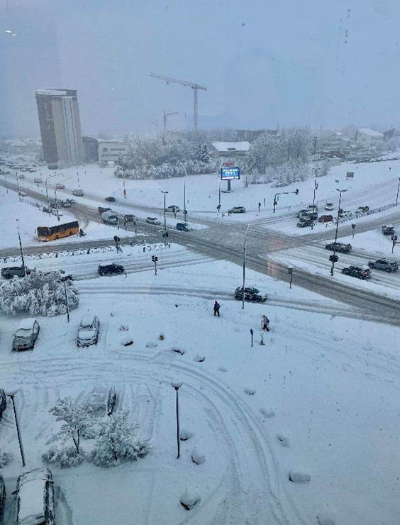 午前中11時31分の雪